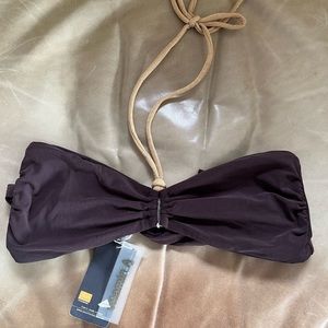 NWT Vitamin A bandeau brown bikini top 10/L